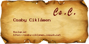 Csaby Ciklámen névjegykártya